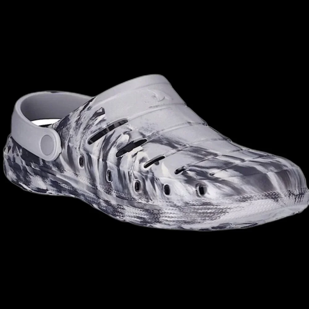 Rugged Shark Men's Clogs SIZE 9 Gray Swirl Sandals Waterproof Floatable NEW
